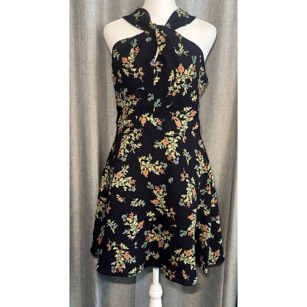 19 COOPER NWT Women's Blue Floral-print Dress Size Small